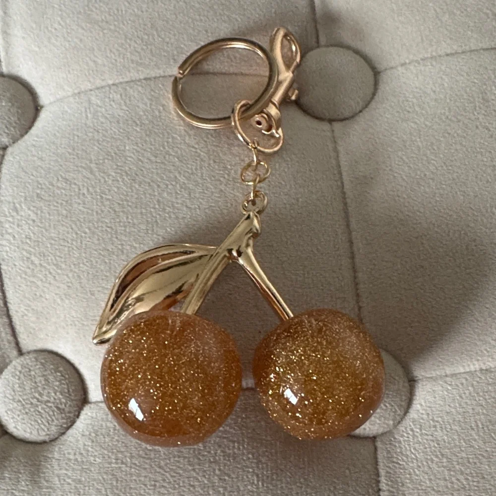 Gold Cherries Bag Charm and Keychain